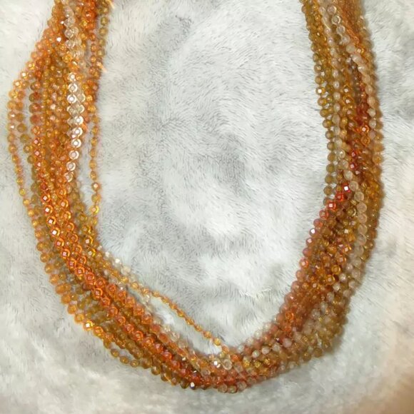Vintage Long 8 Multi-Strand Amber Beaded Statement Necklace w/ Clasp abt 48" EUC - Picture 10 of 16
